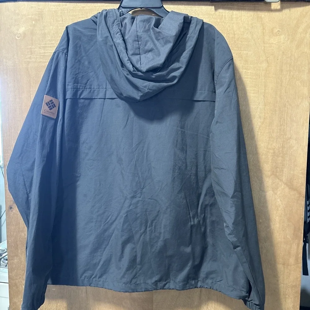 Columbia Men's Full Zip‎ Hooded Windbreaker Jacket Gray Cotton Blend Sz 2X